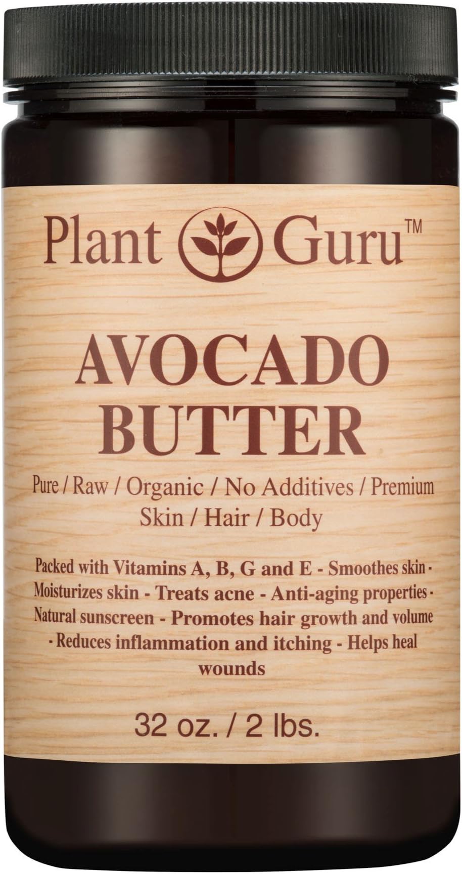 Avocado Body Butter 32 oz. 100% Pure Raw Fresh Natural Cold Pressed. Skin, Hair, Nail Moisturizer, DIY Creams, Balms, Lotions, Soaps.