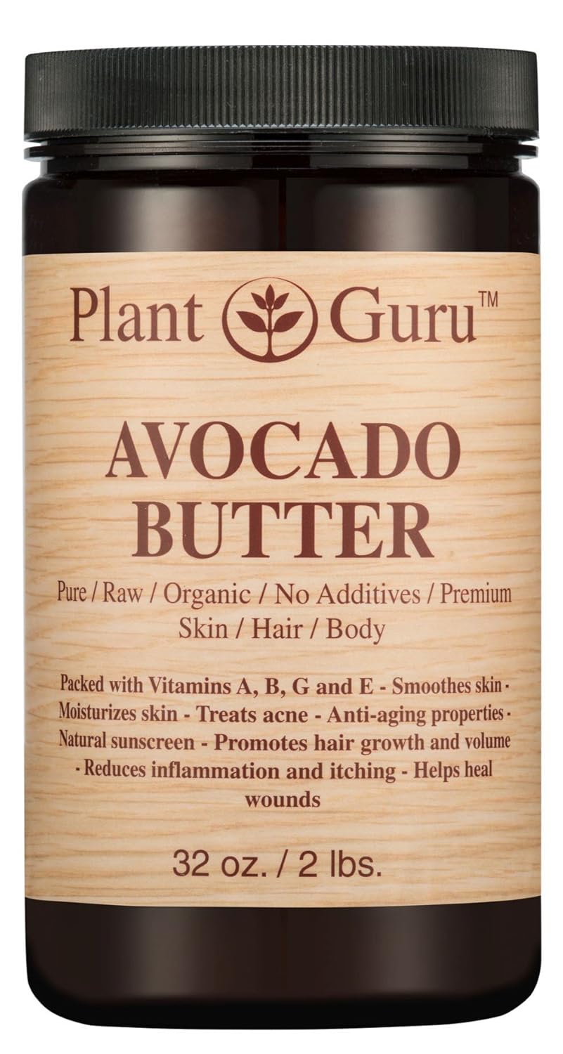 Avocado Body Butter 32 oz. 100% Pure Raw Fresh Natural Cold Pressed. Skin, Hair, Nail Moisturizer, DIY Creams, Balms, Lotions, Soaps.