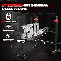 Vista 2 de Standard Weight Bench Set for Full Body Workout, Foldable Bench Press with Leg Curl/Extension, Adjustable Workout Bench Set for Home Gym（US Stock）