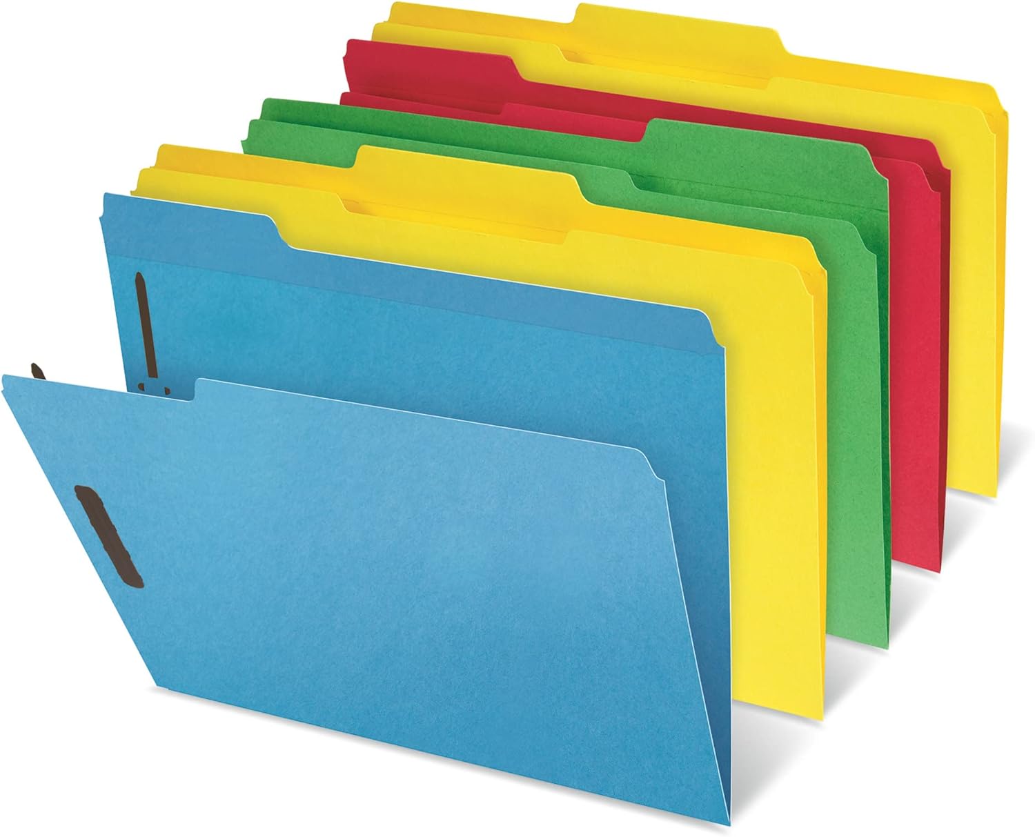 Office Depot® Brand File Folders with 2 Fasteners, 1/3 Tab, Letter Size, Assorted Colors, Pack of 50
