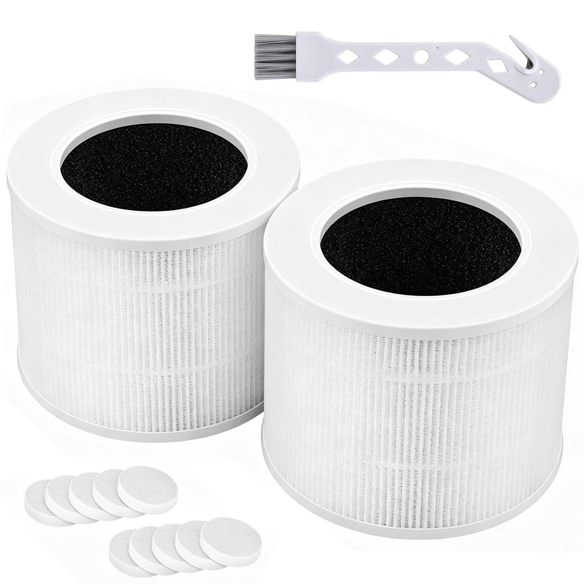 3-in-1 H13 HEPA Filter for LEVOIT Core Mini Air Purifier Replacement-2 Pack