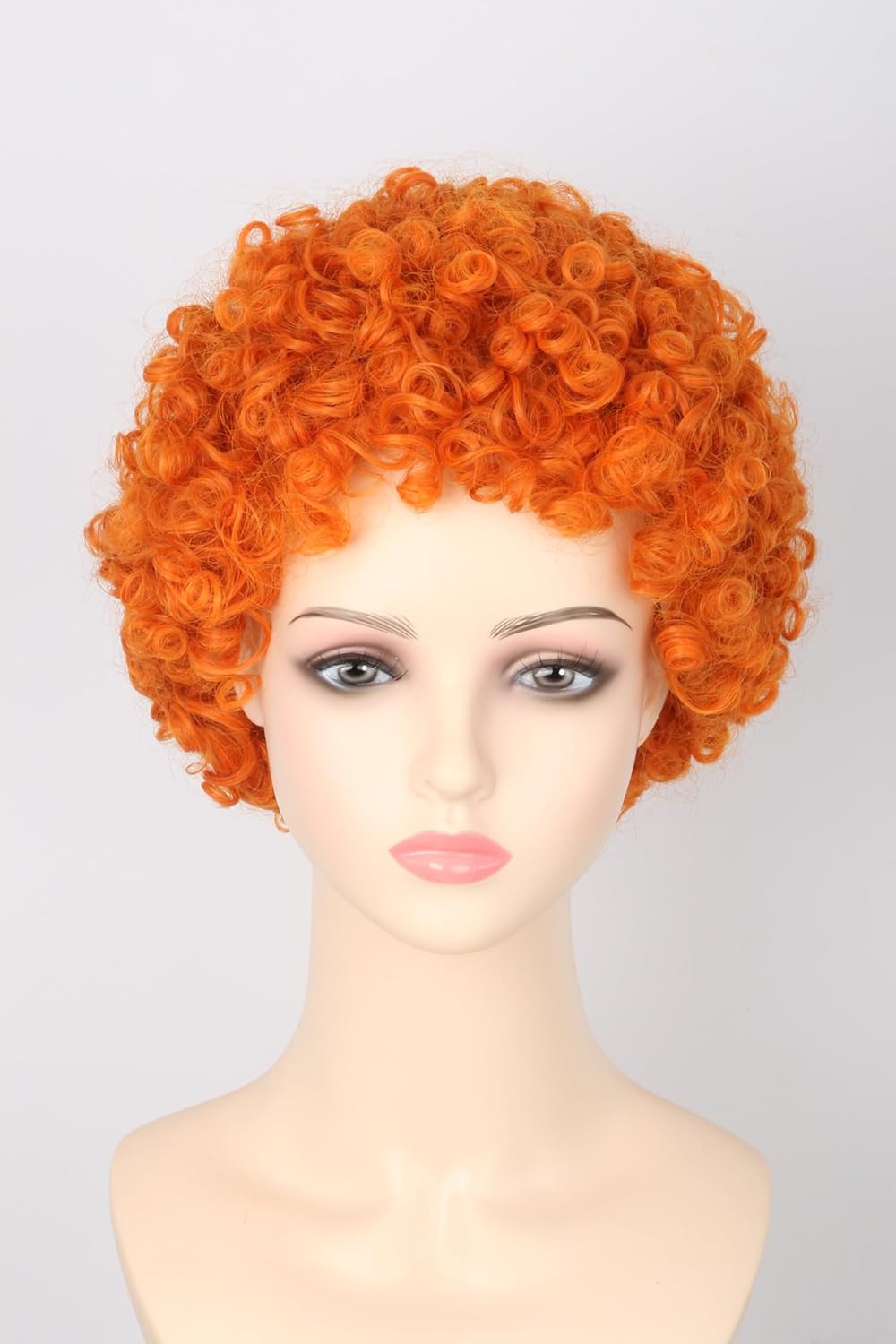 Woman or Girls Annie Wig Orange Short Curly Afro Wigs for Girls Halloween Party Costume Cosplay Wig - Image 2