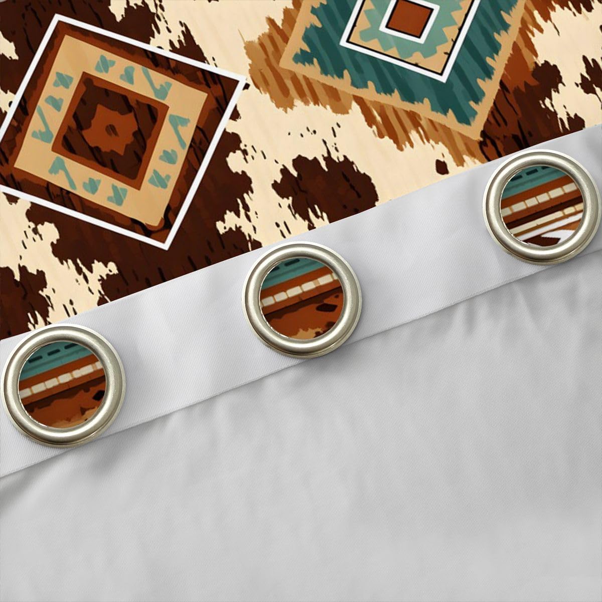 Feelyou Western Aztec Blackout Curtains Cow Fur Print Boho Darkening Drapes for Bedroom Living Room Decor Exotic Tribal Thermal Insulated Shades Window Treatments, 2 Panels 38 x 54 Inch