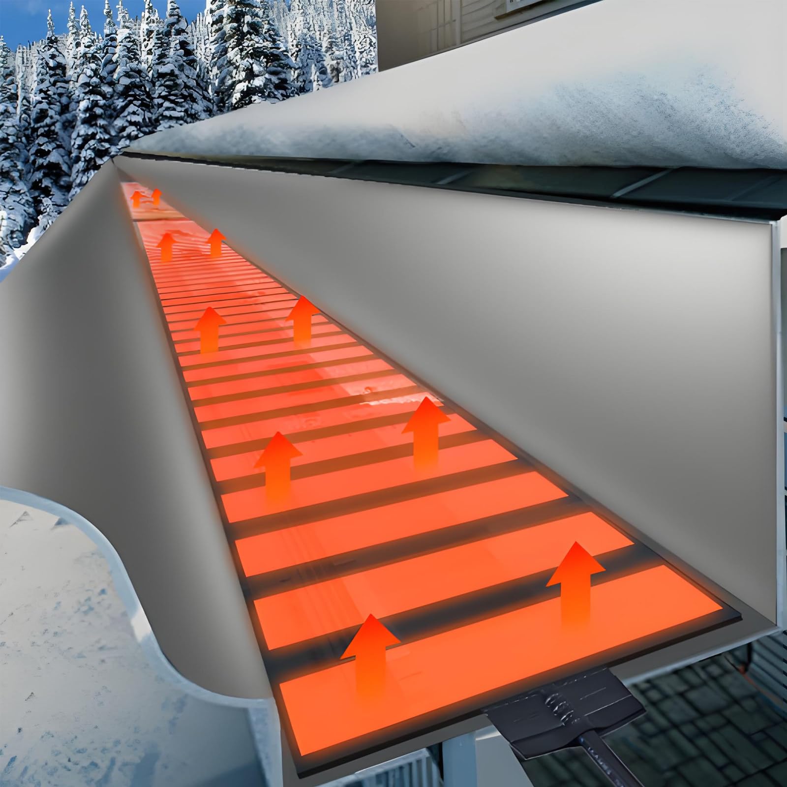 Tapis chauffants de dégivrage de toit pour gouttières et toits, système de fonte de neige extérieur, panneaux chauffants auto-régulants pour barrages de glace, 6,1 m de long