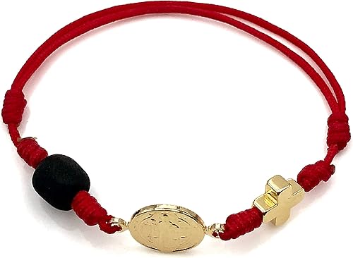 Miniatura 5 de St Benedict Red String Bracelet for de New Family Member Genuine Azabache Jet Stone Welcome to the World