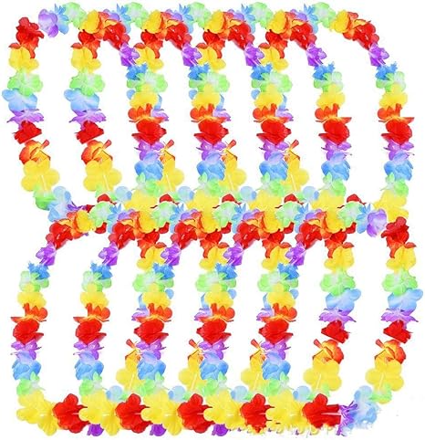 Amazon Lulaa ハワイ花輪 花輪 祝い 10本入り 髪飾り パーティーや結婚式や宴会などに適用 フラワーレイ ハワイレイ 花ネックレス 造花 オンライン通販