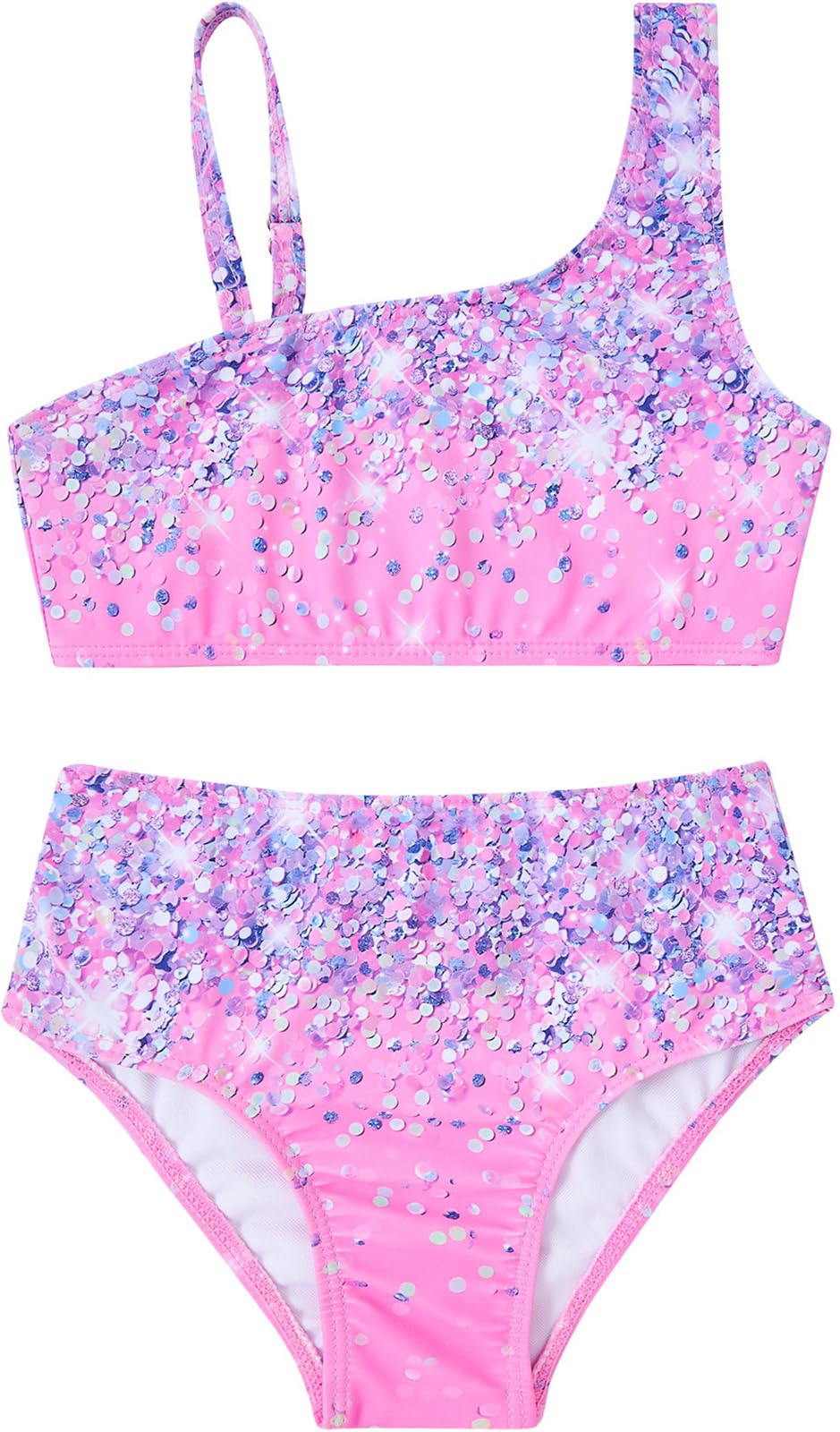RAISEVERN Costume da bagno per ragazze, 3 pezzi, costume da bagno carino ad asciugatura rapida, bikini tankini set con copricostume da spiaggia per 5-12 anni