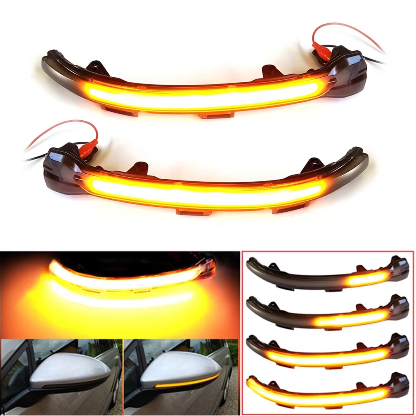 Indicatore Direzione Indicatori Direzione LED Dinamici Luminosi Versione Per VW Per Golf 7 Limousine Per Variant Sportsvan 2014 2015 2016 2017 2018 2019 2020-(Smoked)