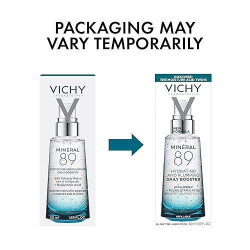 Miniatura 8 de Vichy Mineral 89 Booster, Pure Hyaluronic Acid Serum for Face with Polyglutamic Acid for Skin Barrier Repair, Plumps & Hydrates, Lightweight