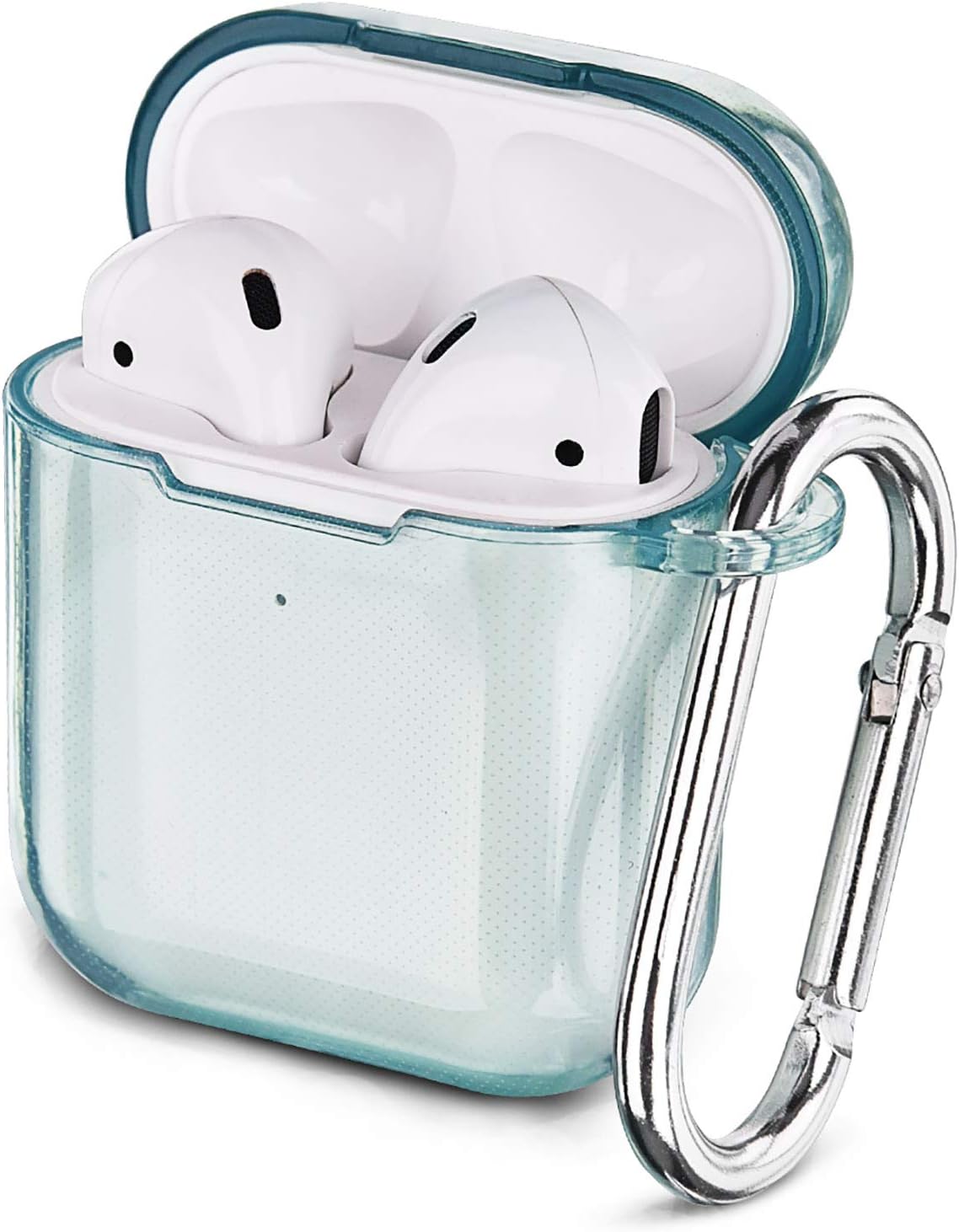 AIRSPOCase Cover, Clear Soft TPU Protective Cover Compatible with Apple 1/2 Wireless Charging Case with Keychain (Clear Green)