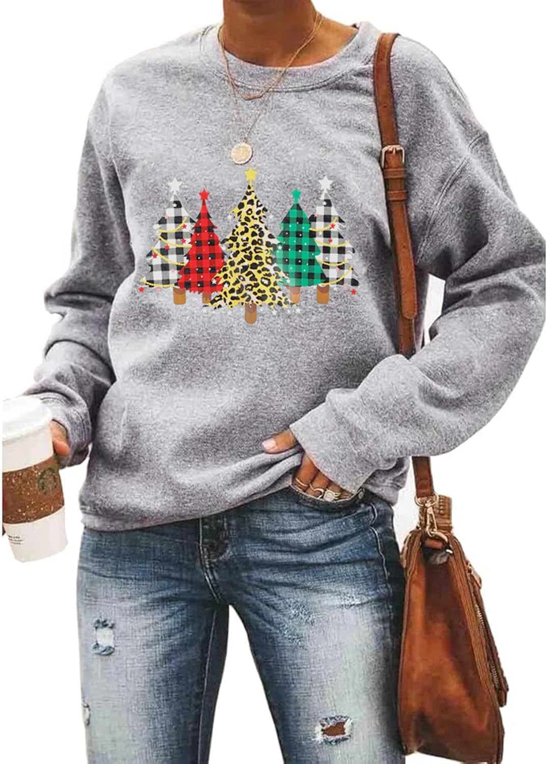 Barlver Women Christmas Sweatshirt Xmas Fleece Warm Vacation Tunic Sweater Shirt Christmas Graphic Pullover Top