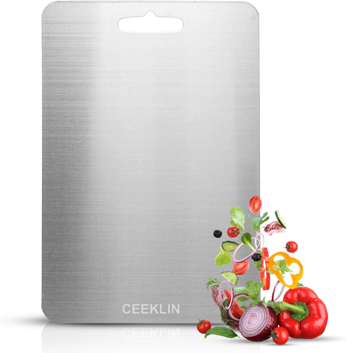 Stainless Steel Cutting Board Set of 2 – Double-Sided Metal Chopping Boards for Kitchen, Meat, Vegetables & Fruits – Durable, Easy to Clean, Non-Porous Food Prep Boards