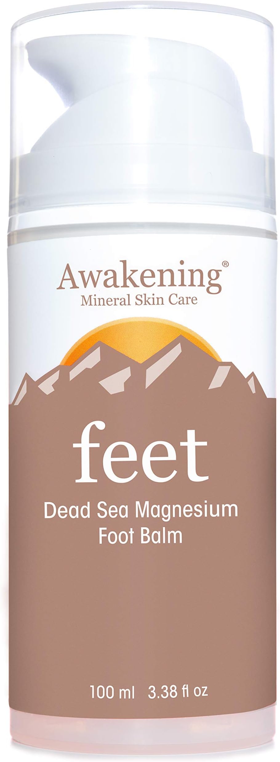 Awakening Feet - Magnesium-Rich Hydrating Foot Therapy Balm, Foot Lotion With Arnica and Concentrated Minerals of the Dead Sea for Dry Feet [100 ml/3.4 oz - Airless Pump]