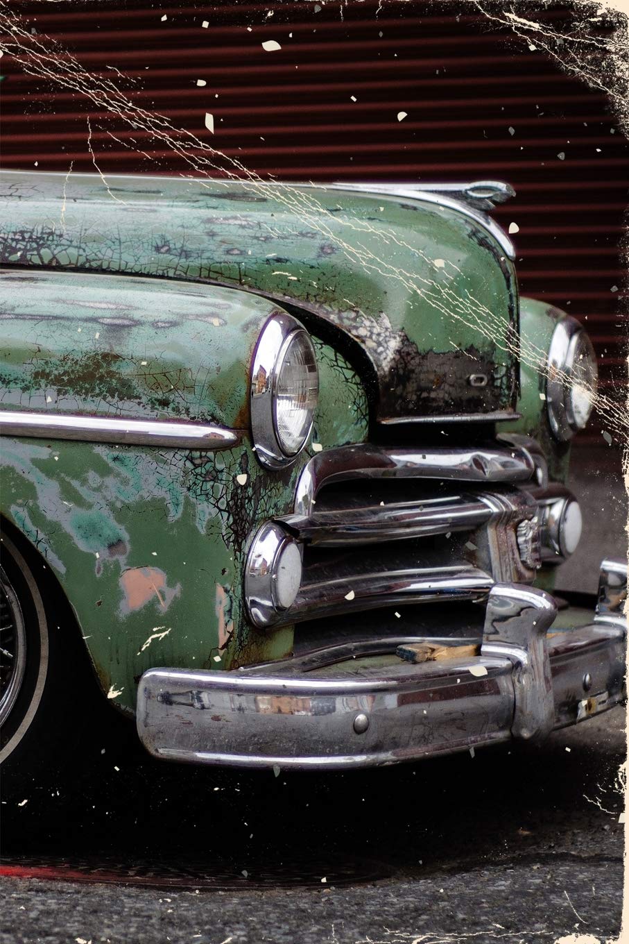 Journal: Blank Lined Journal For College Students Who Loves Oldtimer, Oldsmobile, Muscle Cars - Vintage,Distressed Style - 6x9 inches, 120 pages