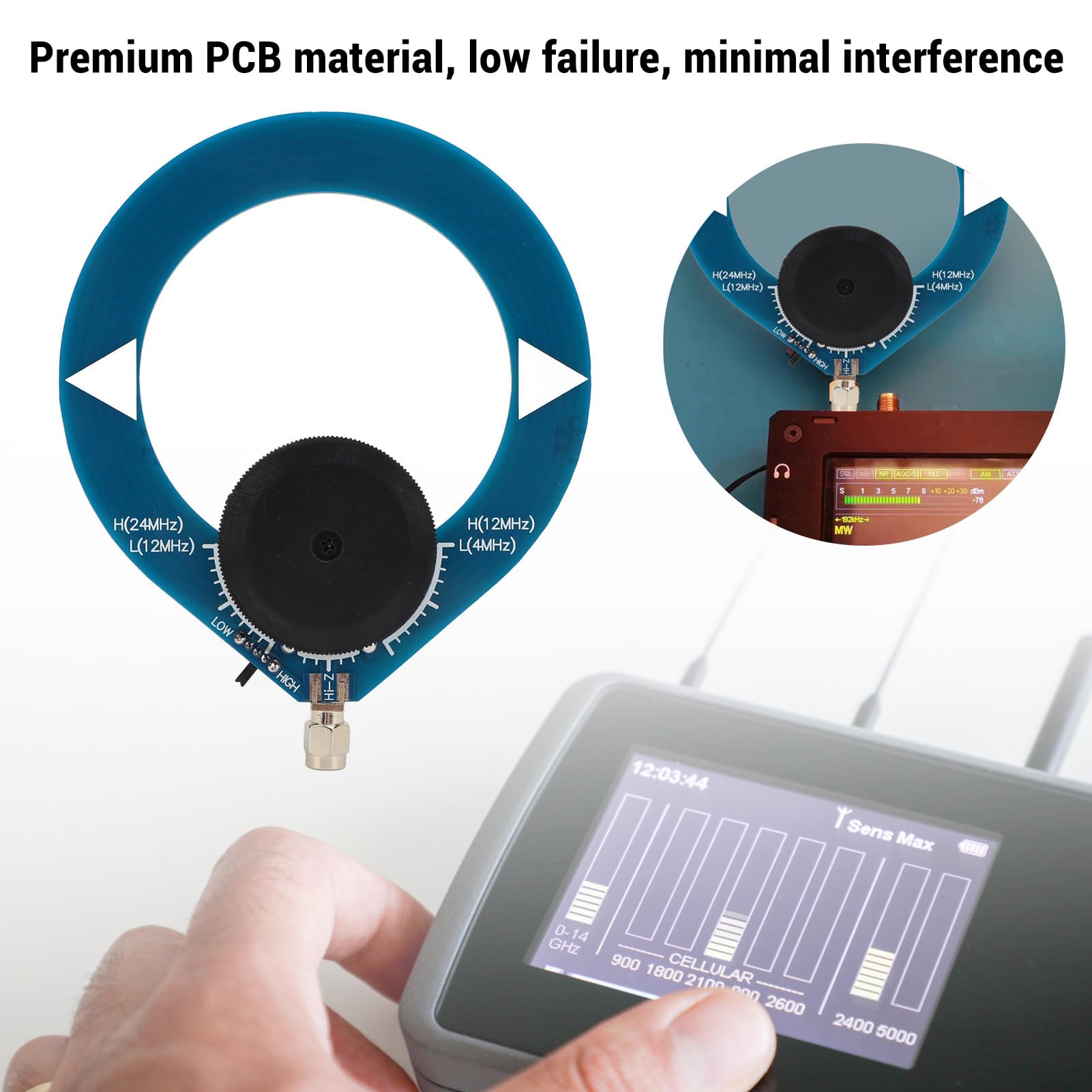Blue SW Radio Mast Portable PCB 4MHz-24MHz, Ideal for FM & Shortwave, Plug and Play Design for Malachite Receiver HFDY DSP1 DSP2