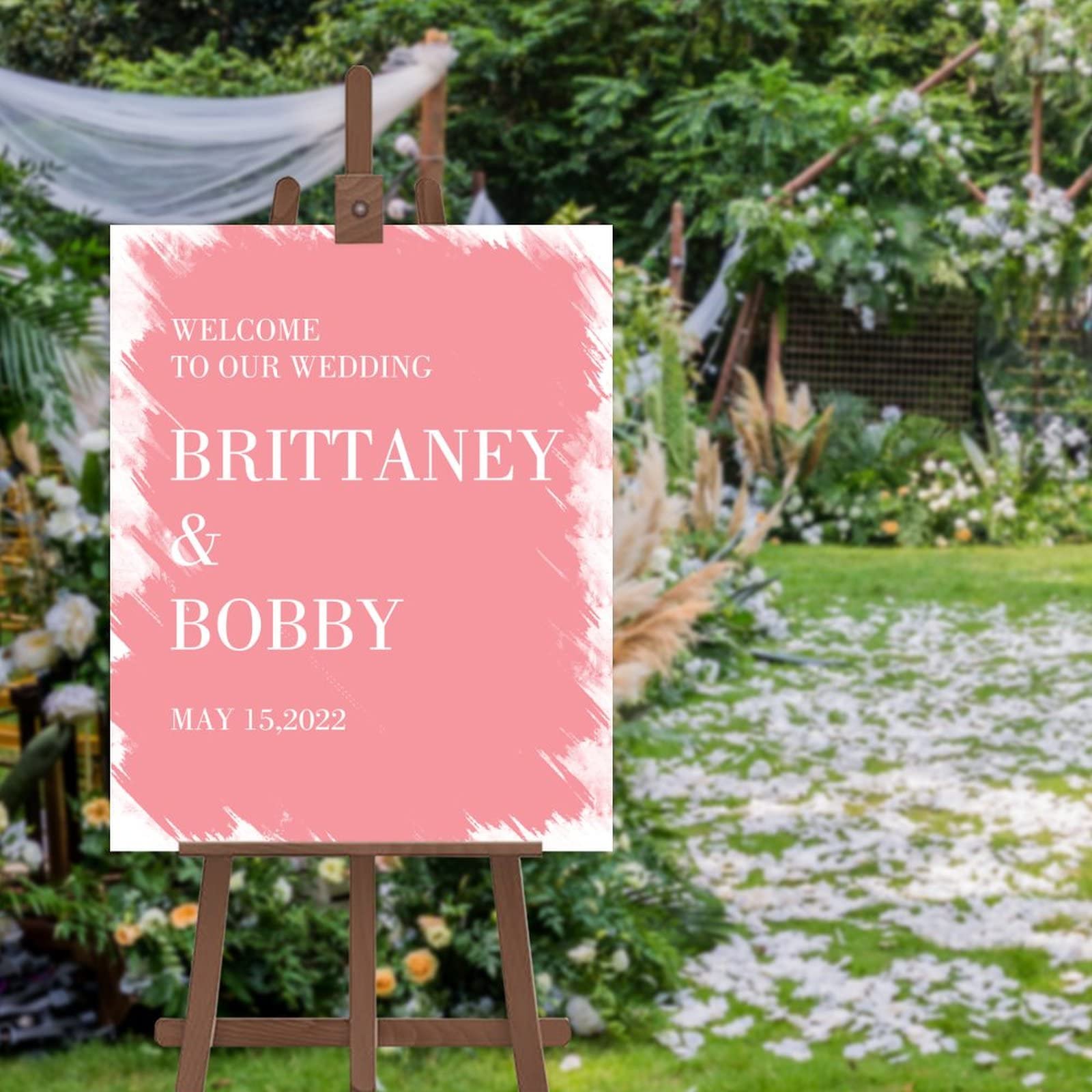 Panneau de bienvenue mariage personnalisé signalétique moderne