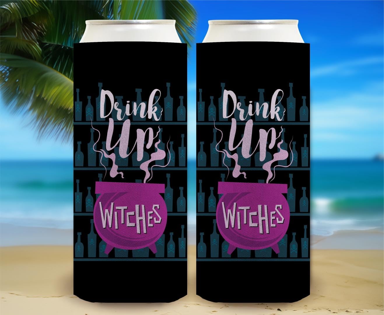 Halloween Party Favors Drink Up Witches Witch Related Gifts 12-Pack Ultra Slim Can Thermocoolers