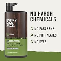 Vista 6 de Every Man Jack 2-en-1 Champú + Acondicionador de Árbol de Té y Cedro - Engrosar, Limpiar e Hidratar el Cabello con Coco, Aloe, Aceite de Árbol de Té
