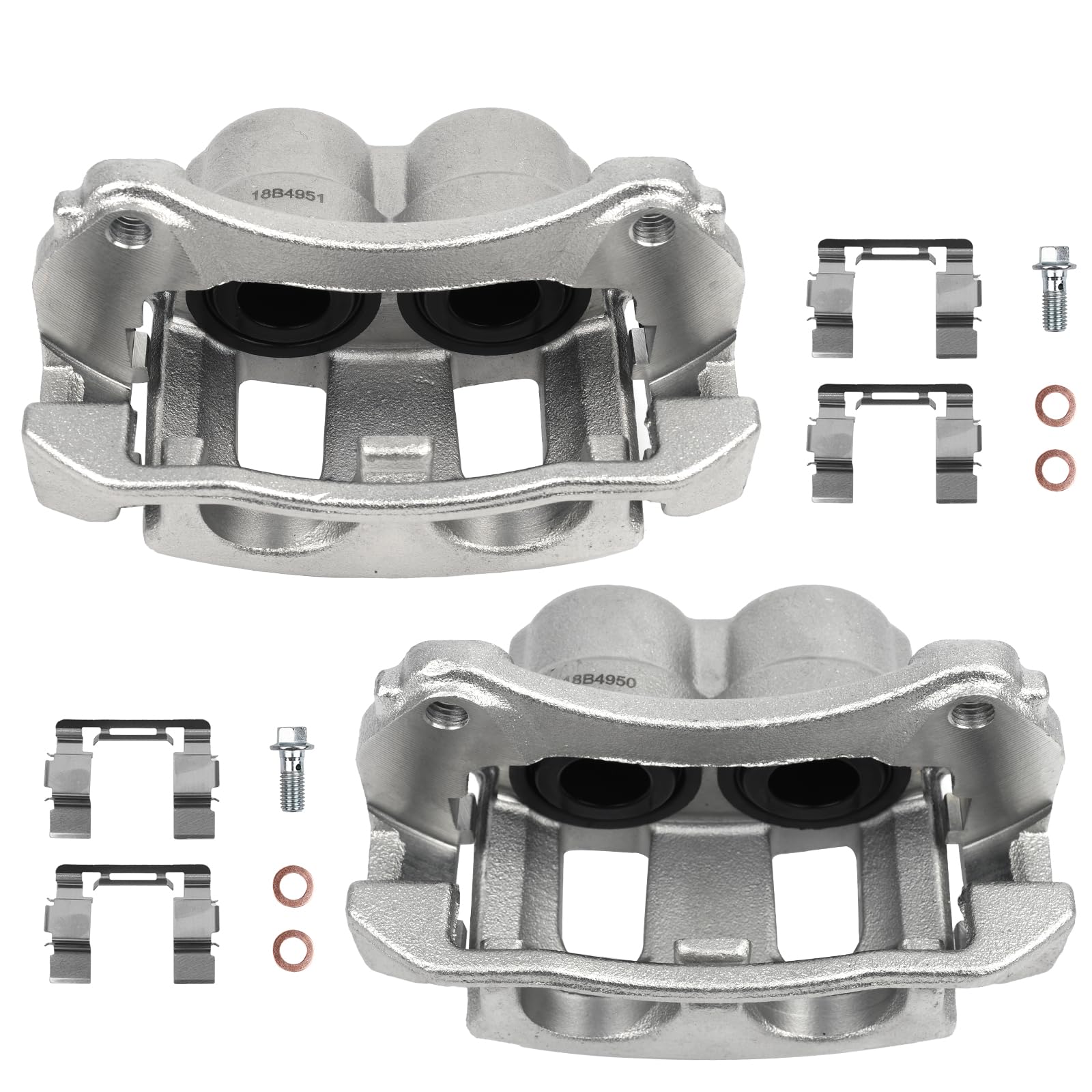 Autoround 18B4950 18B4951 Front Disc Brake Caliper w/Bracket fit for 2005-2006 Chevy Equinox, 2004-2007 Saturn Vue, 2006 Pontiac Torrent, Both Driver
