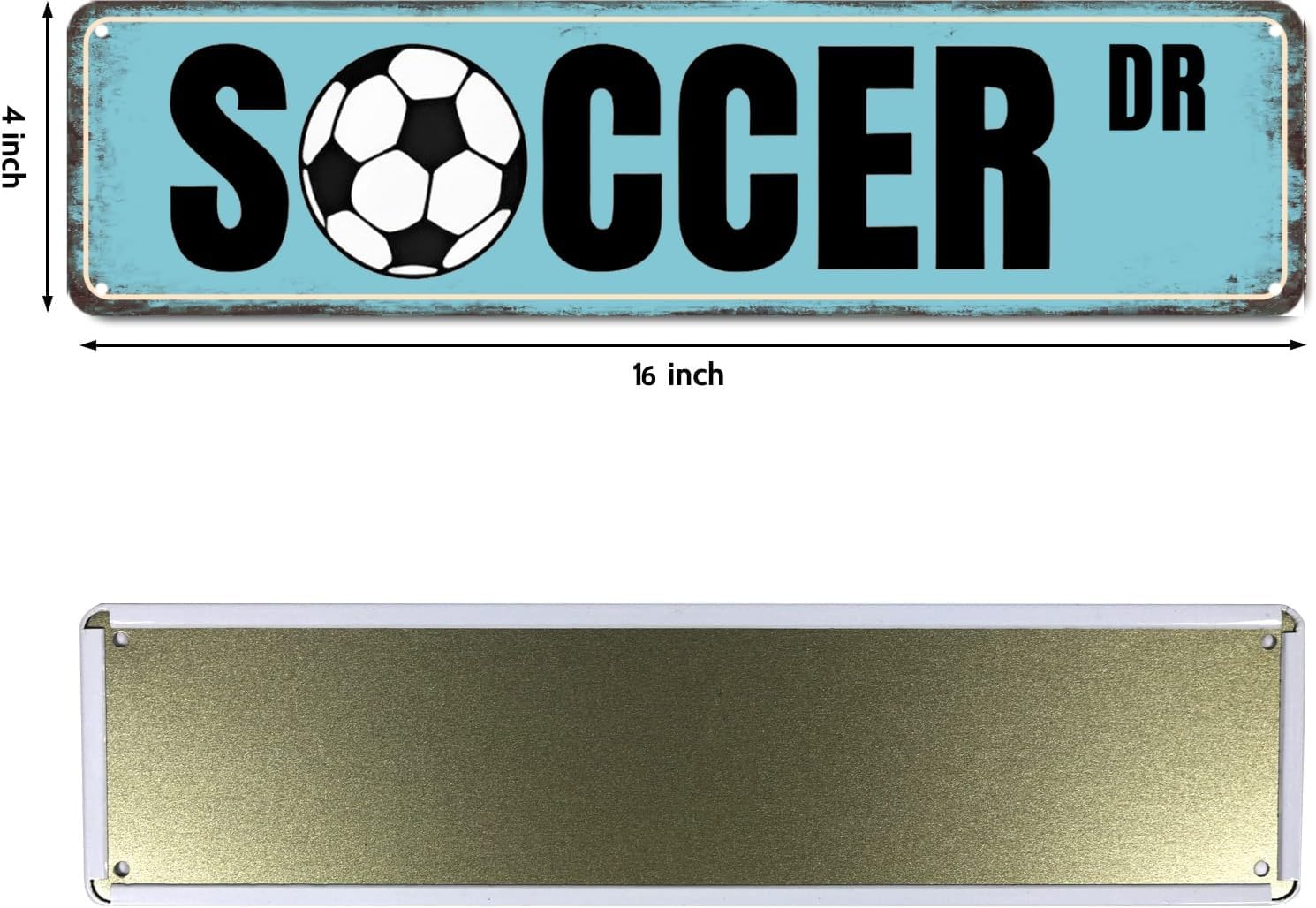 Soccer Posters For Boys Bedroom Soccer Decor Soccer Dr Tin Sign Soccer Gifts For Men Soccer Street Signs For Bedroom Soccer Wall Art Football Room Decor For Boys Bedroom Soccer Decorations 4x16 Inch - Image 3
