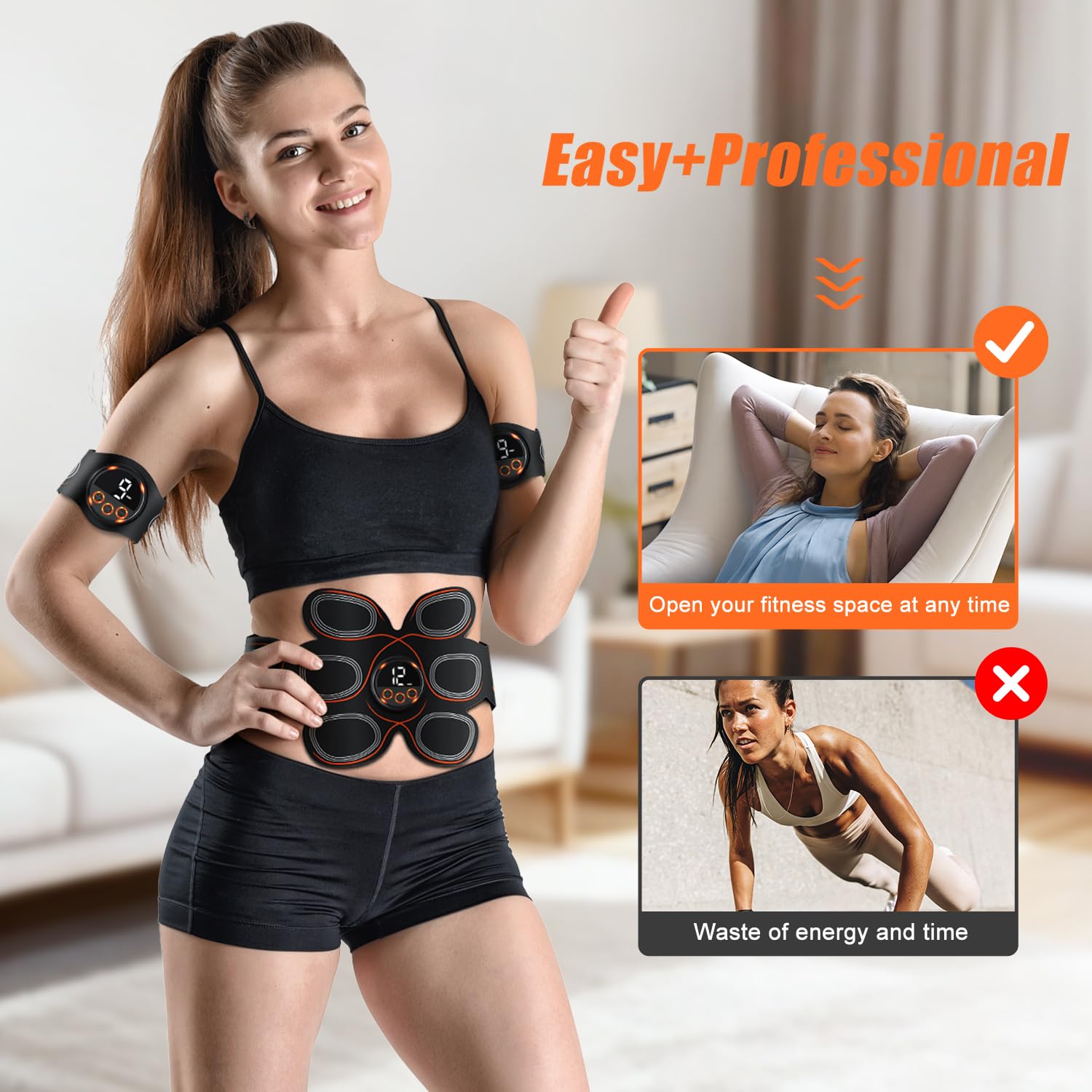 BLASET ABS Muscle Stimulator, Ab Toning Trainer Fitness Belt, Workout Equipment for Abdomen, Arms and Thighs