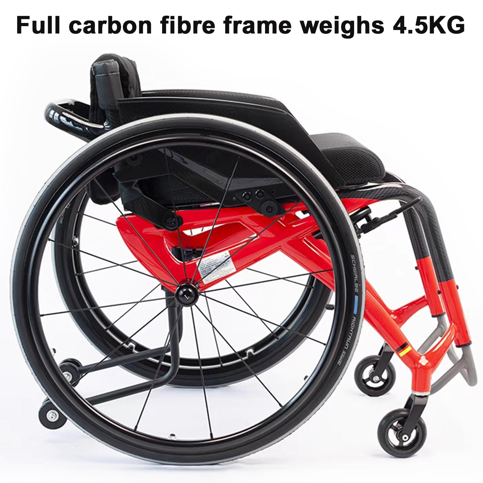 Sillas de Ruedas para Adultos Silla de Ruedas Ligera Y Plegable de Fibra de Carbono Silla de Ruedas Deportiva Apta para Adultos/56X84X68Cm(22X33X26.7Inch)