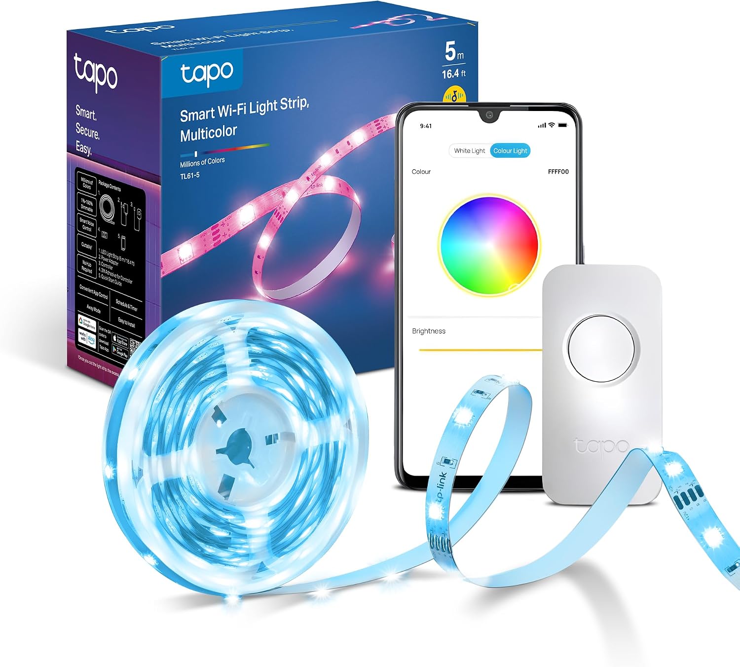 Tapo TL61-5 5m Smart LED Strip Light Multicolour Music Sync LED Lights