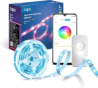 Tapo TL61-5 Dimmable Multicolour LED Strip Light for Bedroom,2100 mcd 5M LED Lights, Cuttable,Voice Control,No Hub Require…