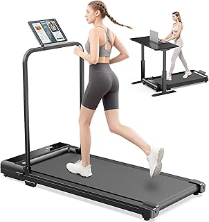 Tapis Roulant Salvaspazio Pieghevole Elettrico - Tapirulan Walking Pad Treadmill 1-6km/H da Casa Magnetico for Home e Ufficio Walk Scrivania Tappeto e Telecomando e 4 in 1 LED e Tablet a 90°110kg