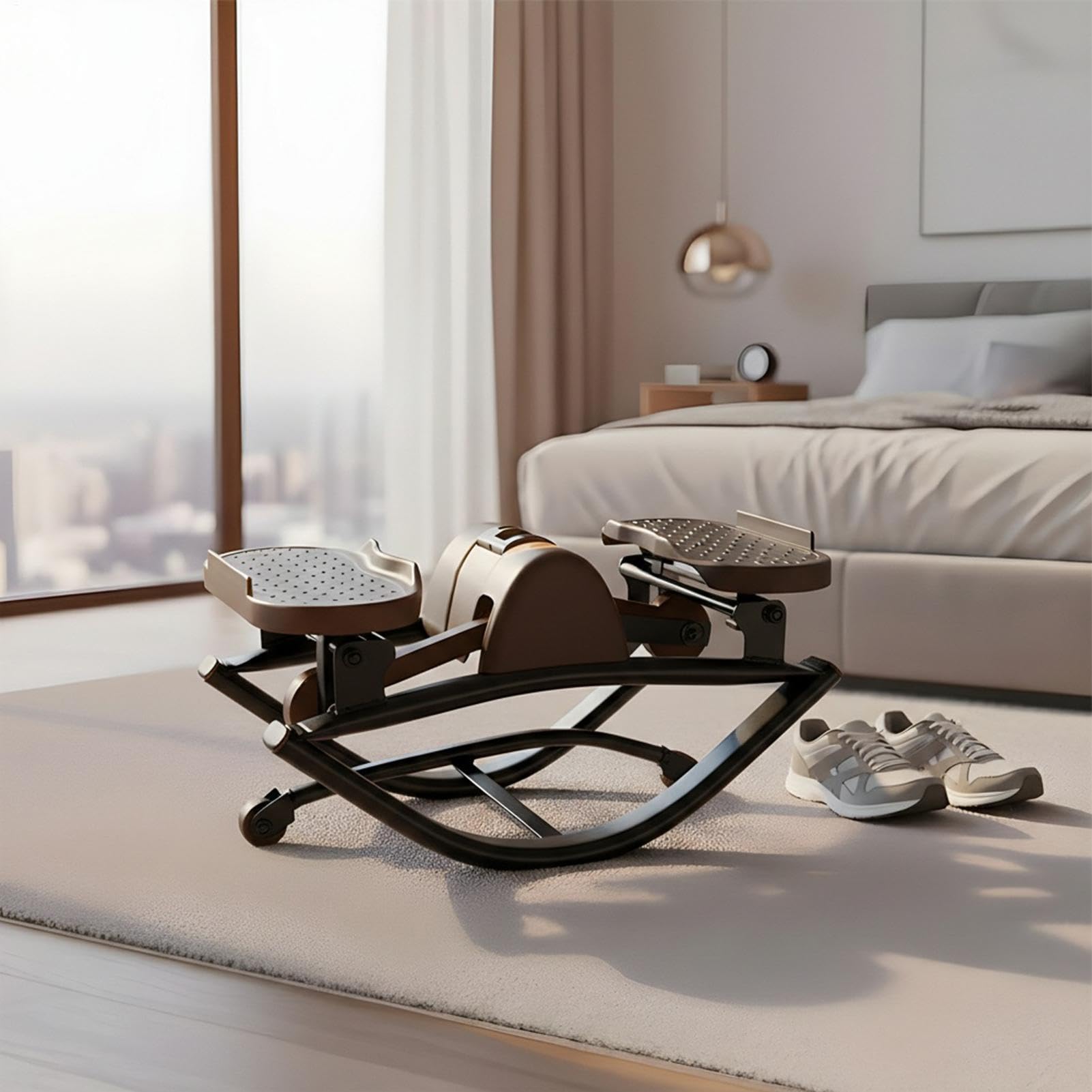 Máquina de ejercicio lateral portátil, compacta, paso cardiovascular duradero, entrenamiento bajo para hombres y mujeres, apartamento, dormitorio, piernas, glúteos, abdominales, rodilla, sistema de