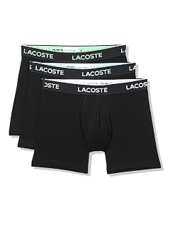 Lacoste mens Cotton Stretch Essentials Boxer Briefs 3-pack Amazon Exclusives