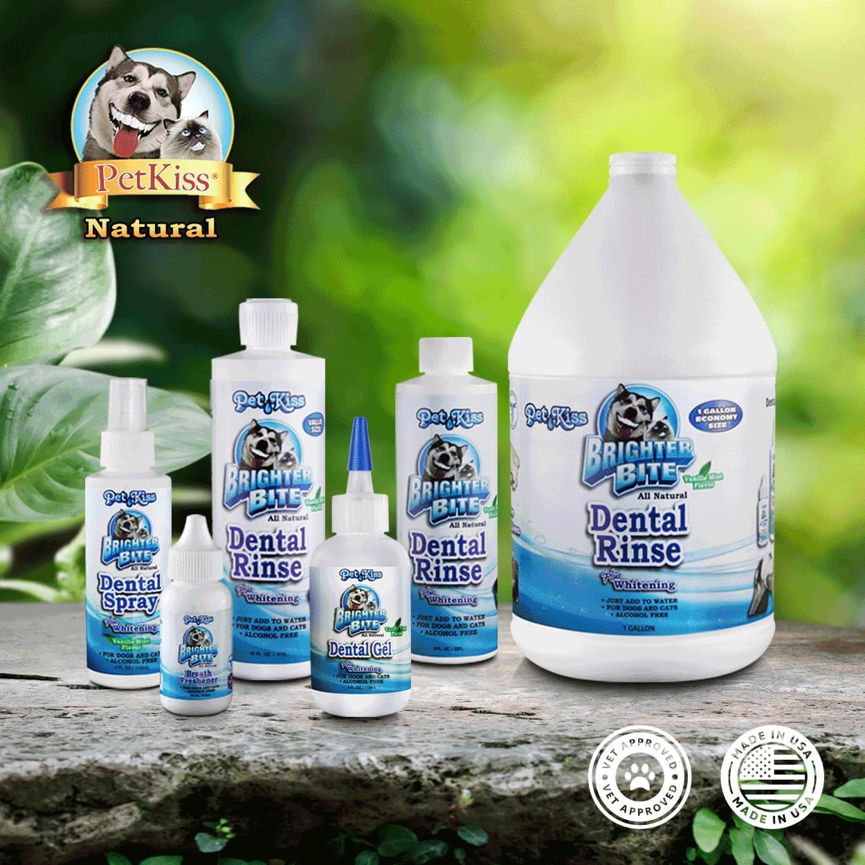 Pet Kiss Brighter Bite Dental Rinse for Pets, 1-Gallon