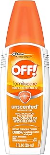 OFF! FamilyCare Insect & Mosquito Repellent Spritz, Unscented Bug spray with Aloe-Vera, 7% Deet, 9 oz