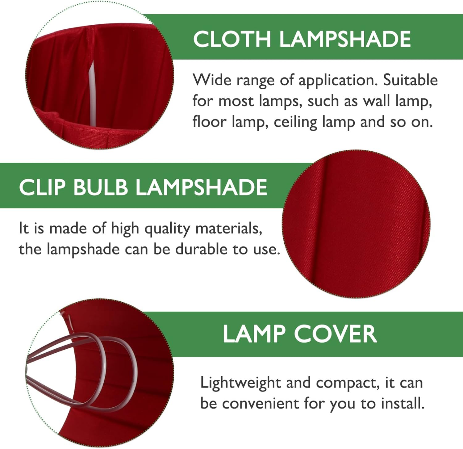 DOITOOL 2pcs Decorative Cloth Lampshade Clip Bulb Shade for Home Decor Chandelier Table Floor Lamps Elegant Design for Soft Illumination and Warmth