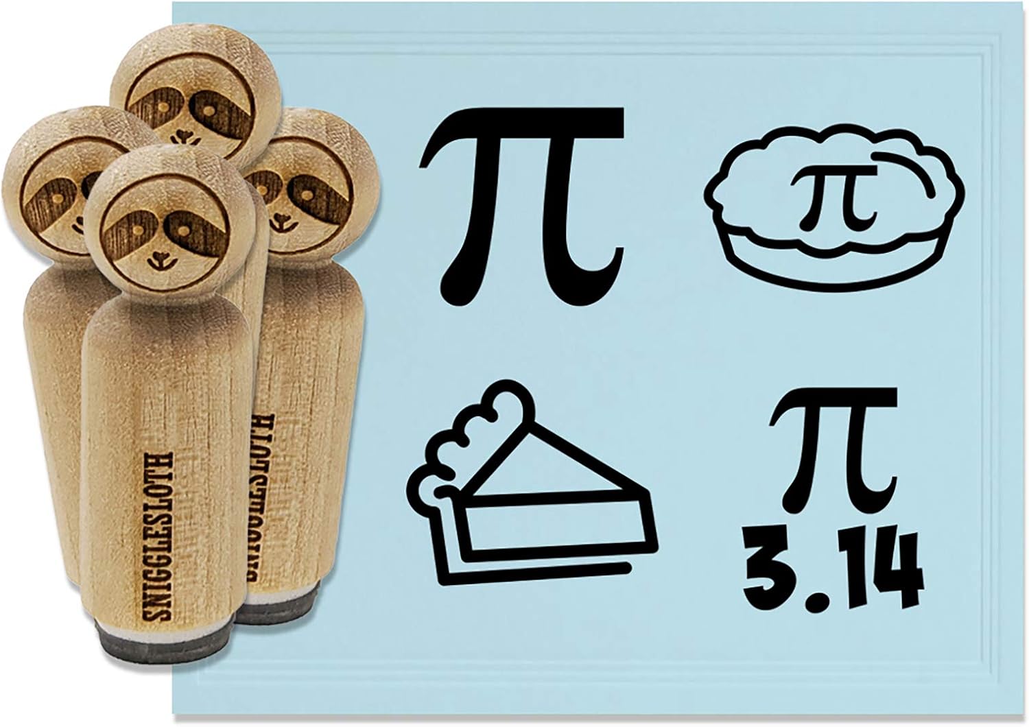 Pi Symbol 3.14 Piece of Pie Rubber Stamp Set for Stamping Crafting Planners - 1 Inch Medium