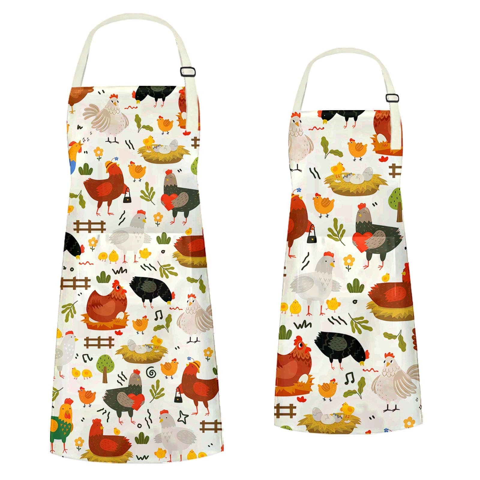 Delantal con estampado de pollo para la familia, bonito delantal de cocina para madres y padres, divertido delantal para padres e hijos, regalo de cocina ideal para familias, delantal de
