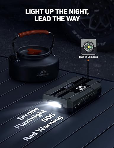 Miniatura 6 de AstroAI Arrancador de coche T8, caja de salto 8 en 1 de 2500 A para batería de automóvil, hasta 8.0L de gas y motor diésel de 5.0L, banco de energía