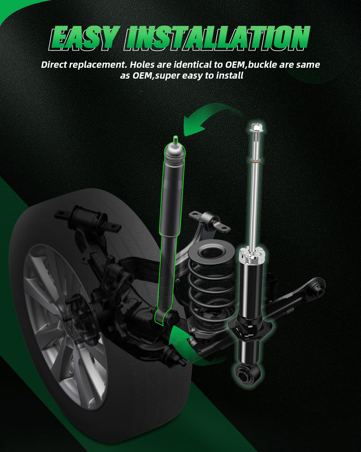 Shocks for Toyota,SCITOO Shock Absorber 4x Front Rear Auto Shock Sets ...