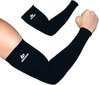 AetherGear Compression Arm Sleeves 2 Pack for Men Women - Basketball Volleyball Tennis Golf Baseball UV Protection
