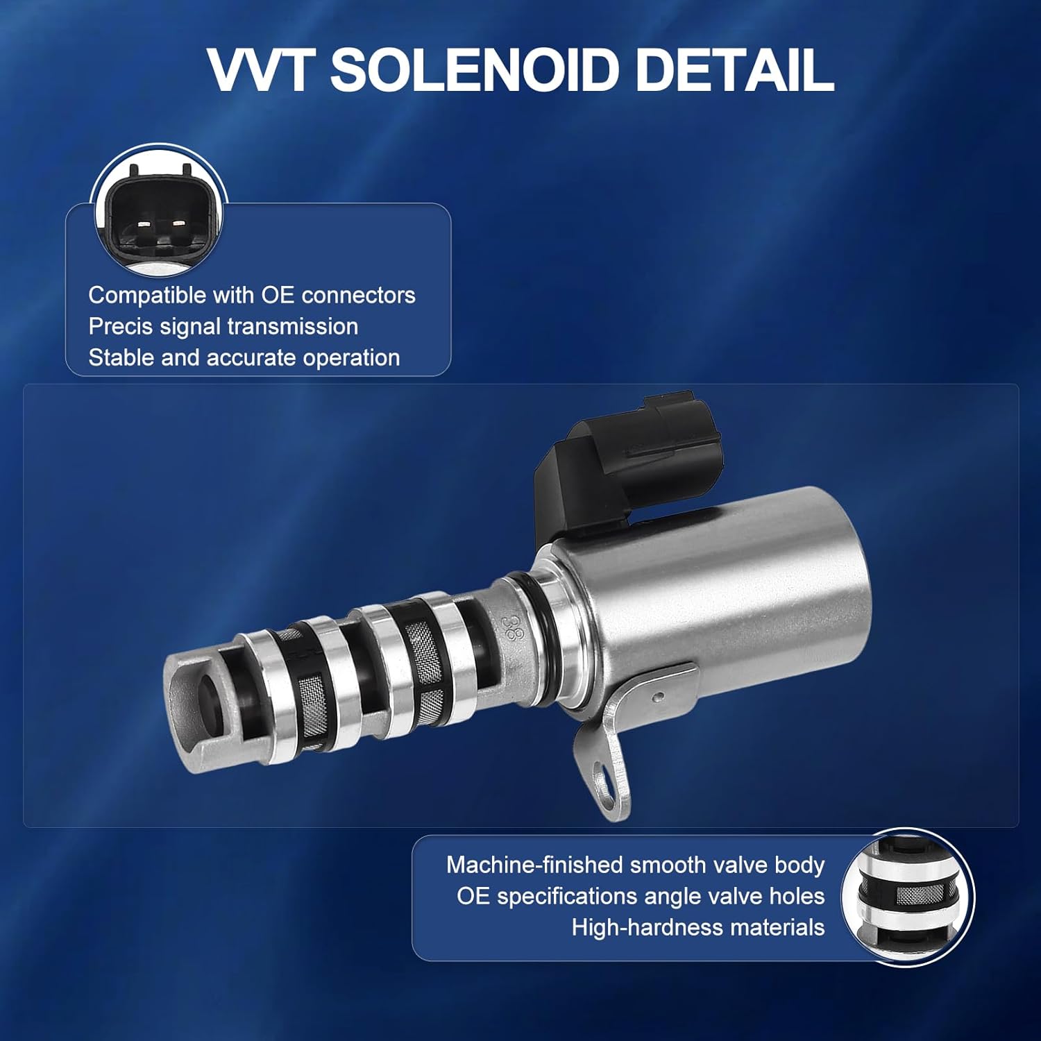 Engine Variable Valve Timing VVT Solenoid Replacement for Nissan 370Z GT-R 350Z, Oil Control for Infiniti G35 G37 M35 M37 Q50 Q60 Q70 EX35 EX37 FX35 QX50 QX70 2 PCS OE 23796-6N200