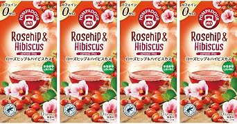 Japan Green Tea Center Pompador Rose Hip & Hibiscus 10 Bags x 4 Packs