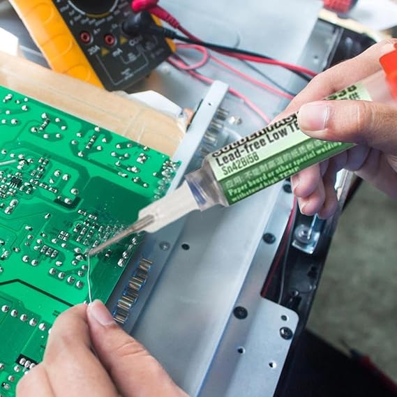 Solder paste, solder paste, lead-free solder paste flux, 138/183/217°C flux dispenser needle paste, high thermal conductive tin paste with two solder paste and two pins, lead-free solder paste for