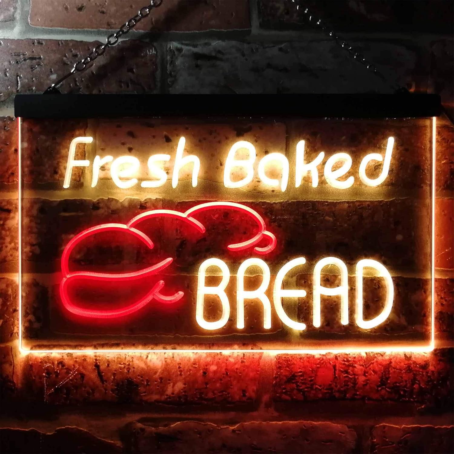 ADVPRO Fresh Baked Bread Illuminated Dual Color LED Neon Sign Red & Yellow 16" x 12" st6s43-i0512-ry