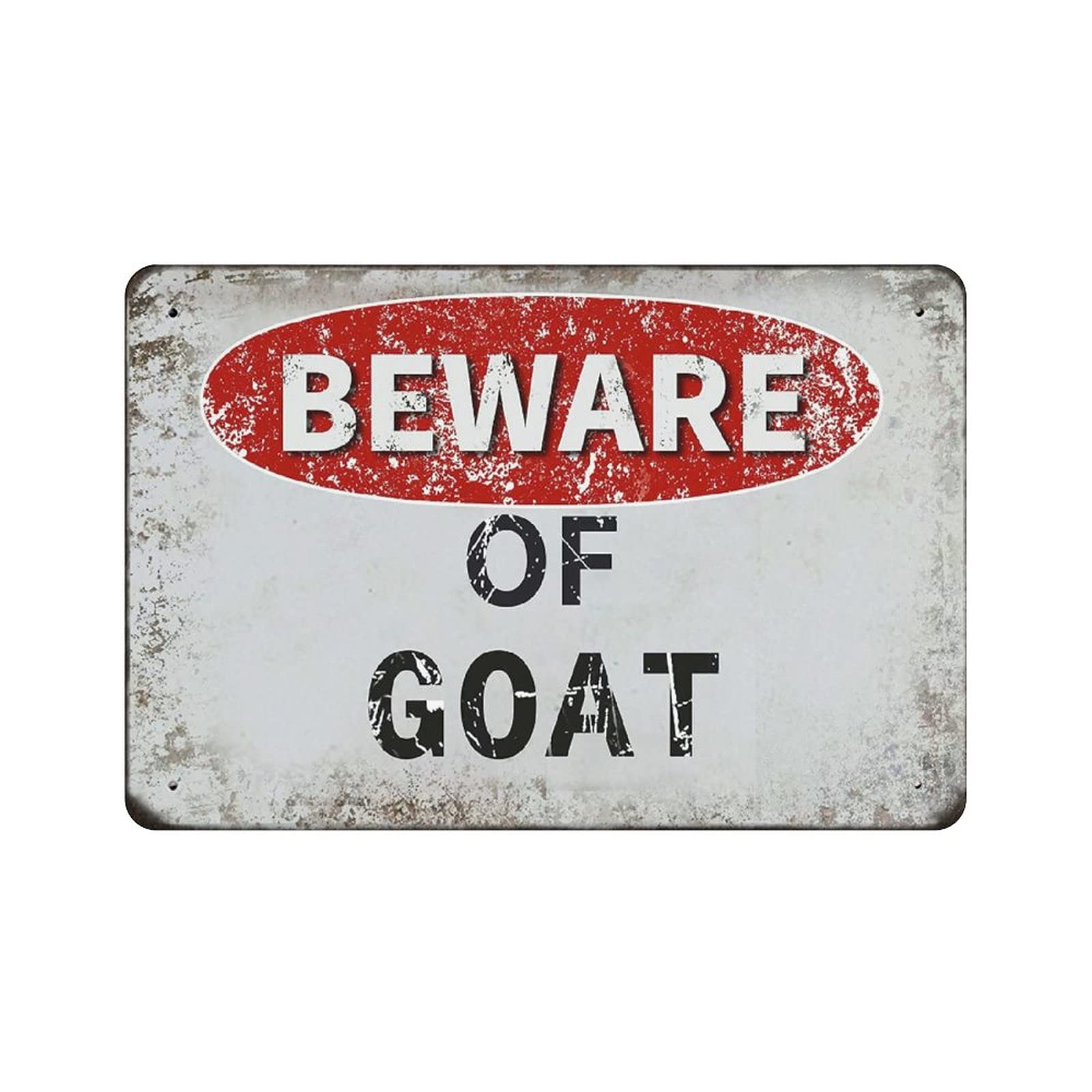 Metal Tin Sign Beware of Goat Vintage Tin Poster Metal Sign Wall Decoration Country Kitchen Home Garage Decor 8"x12"