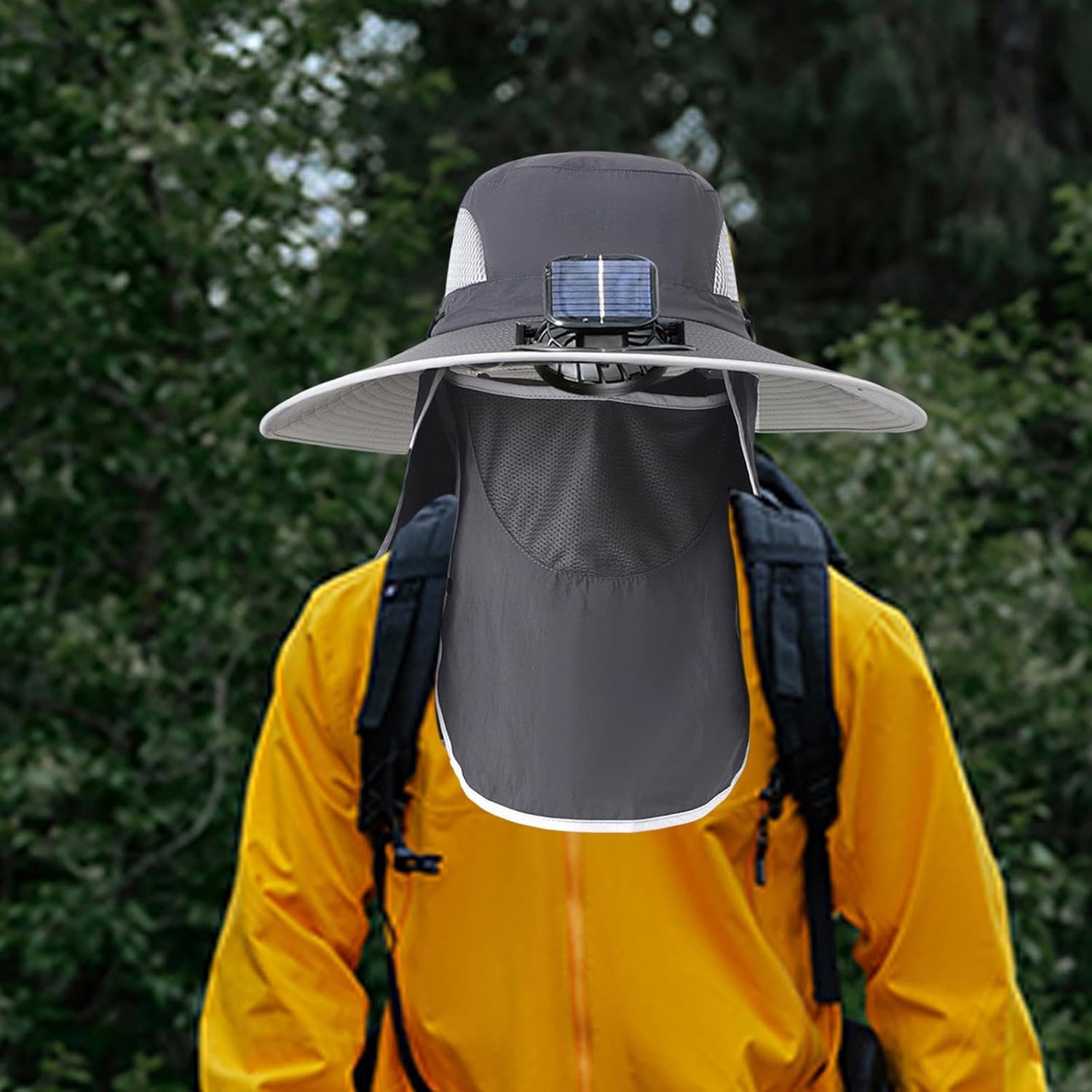 Rechargeable Cooling Hat with Face for Anglers