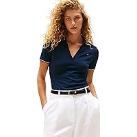 Tommy Hilfiger Donna Maglietta Polo Maniche Corte Open Slim Fit