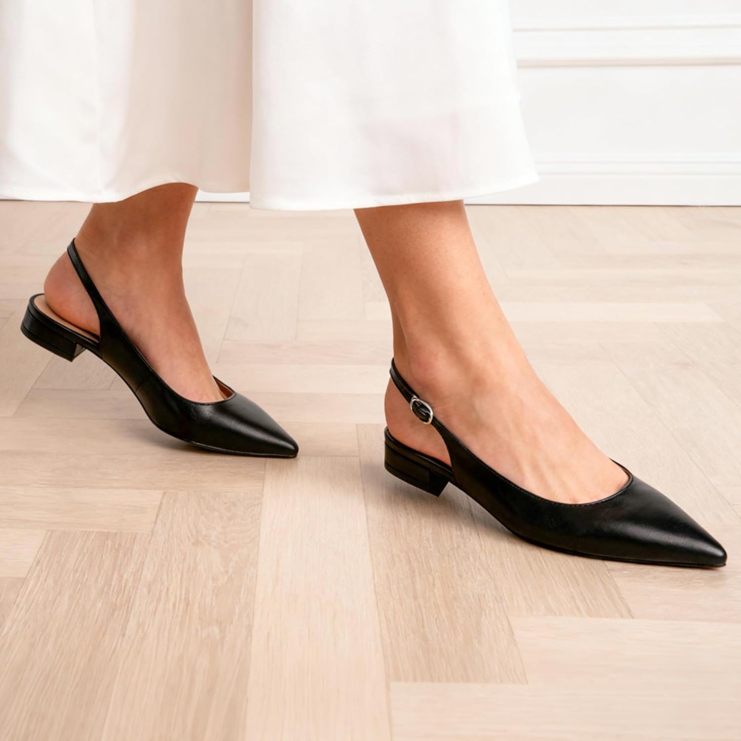 WONDERWAY Women Slingback Flat Pointed Toe Shoes for Dressy,Casual,Work,Wedding - Image 2