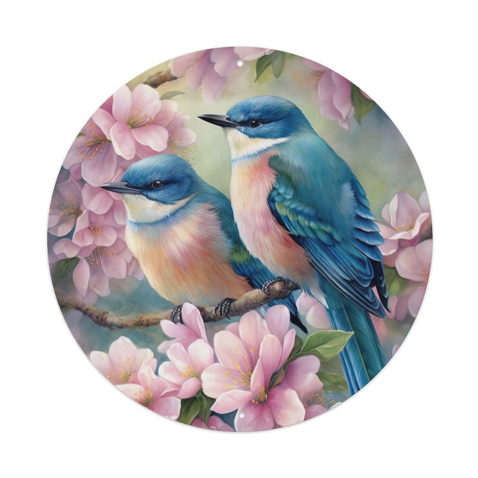 Animal Artwork Two Birds on The Branch Metal Tin Sign