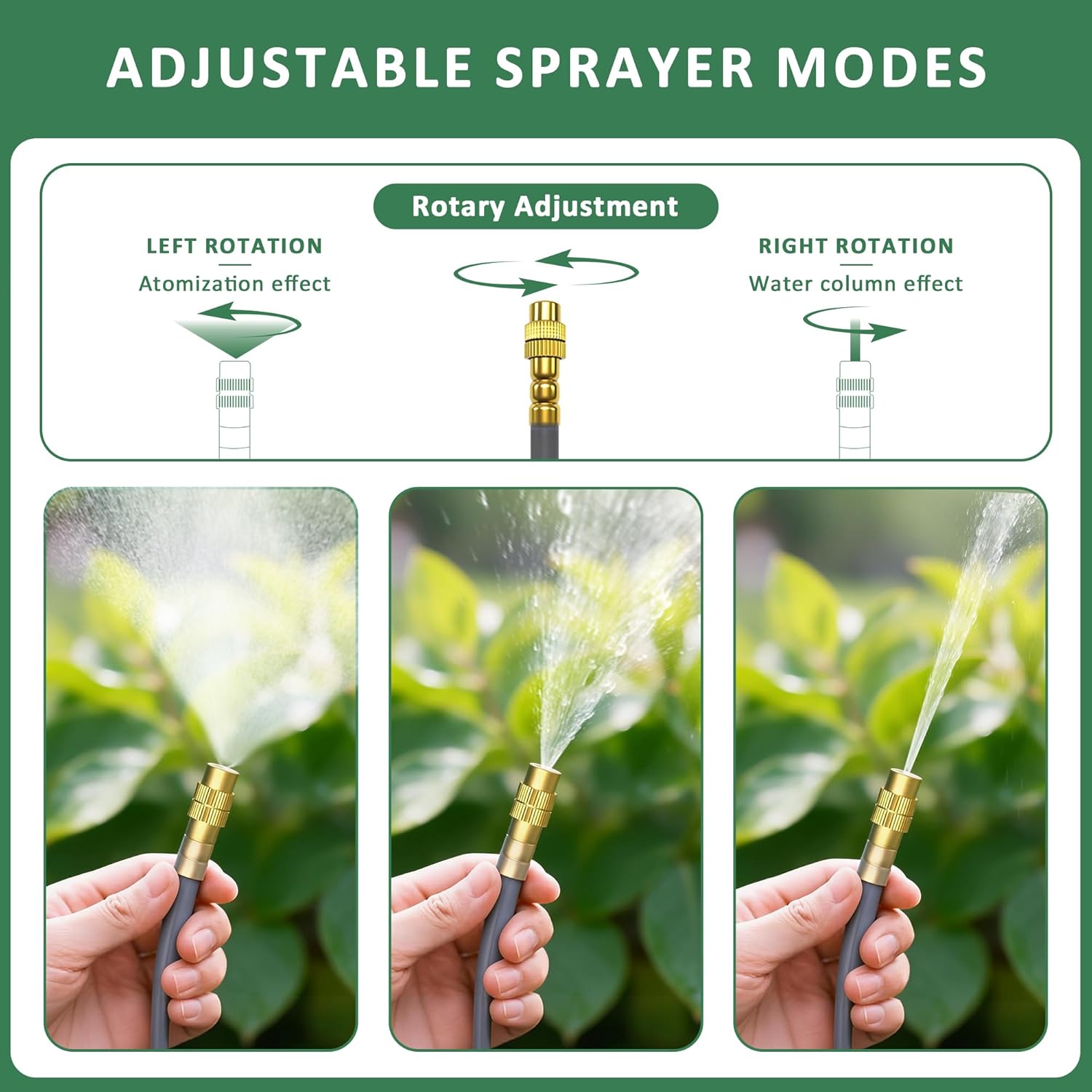 Drip Irrigation System 100FT 1/4", 360°Adjustable Garden Watering System with 16pcs Copper Nozzles, Drip Irrigation Kit for Outdoor Plants, Greenhouse Watering System