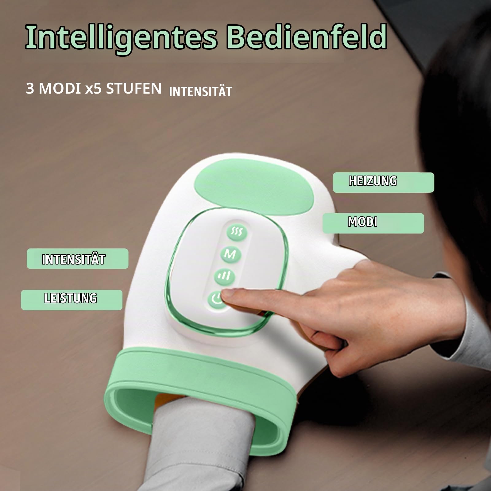 Handmassagegerät mit Wärmefunktion, Elektrische Handmassage, Massager Schmerzlinderung für Finger, Handmassagegerät zur Entspannung von Händen und Handgelenken, Geschenke für Damen Herren